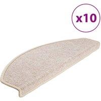 Berkfield Home Stair Mats 10 pcs 65x24x4 cm Taupe | Size: Medium