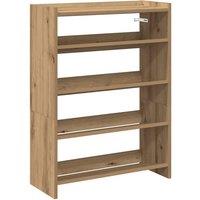 Berkfield Home Shoe Rack Artisan Oak 60x25x81 cm Engineered Wood in Brown | Size: 60 x 25 x 81 cm