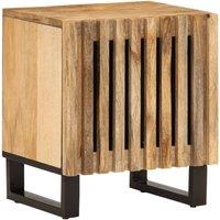 Berkfield Home Bedside Cabinet 40x34x46 cm Solid Wood Rough Mango in Brown | Size: 40 x 34 x 46 cm