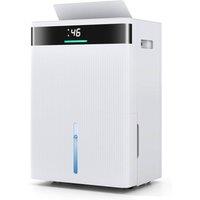 Gymax Dehumidifier for Home Basement With 3 Modes & 24H Timer Auto Swing in White