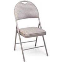 EONLION 1PCS Metal Folding Chair High Back Foldable Padded Seat in Beige