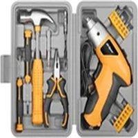 EONLION Cordless Screwdriver with 19pc DIY Home Tool Kit in Yellow