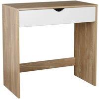 Havendro Oak Table & White Drawer Dressing Table Wooden Computer Desk