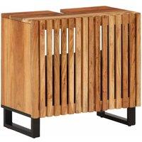 Berkfield Home Bathroom Sink Cabinet 62x34x58 cm Solid Wood Acacia in Brown | Size: 62 x 34 x 58 cm