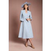 Coast Women's Lisa Tan Tailored Cropped Jacket in Light Blue | Size: 10