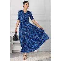 Jolie Moi Women's Beatrice Jersey Maxi Dress in Mid Blue | Size: 8