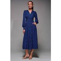 Jolie Moi Women's Nancy Long Sleeve Maxi Dress in Blue | Size: 8