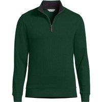 Lands' End Men's Bedford Quarter Zip Jumper in Dark Green | Size: Large