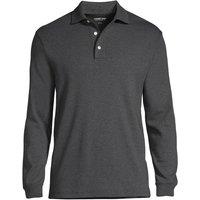Lands' End Men's Long Sleeve Supima Polo Shirt, Traditional Fit in Charcoal | Size: XL