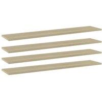 Berkfield Home Bookshelf Boards 4 pcs Sonoma Oak 100x20x1.5 cm Engineered Wood in Brown