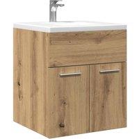 Berkfield Home Bathroom Sink Cabinet Artisan Oak 41x38.5x46 cm Engineered Wood in Brown