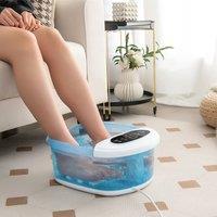 Costway Foot Spa Massager Electric Pedicure Footbath w/ Heater & Bubble in Blue