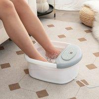 Costway Foot Spa Massager Electric Pedicure Footbath w/ Heater & Bubble in Grey
