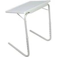 EONLION Folding Table Tv Dinner Portable Adjustable Desk in White