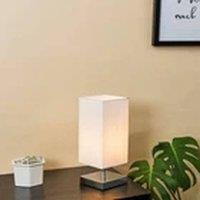 EONLION White Square Touch Bedside Table Lamp with LED Bulb
