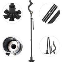 VOGREX Adjustable Walking Cane Stick Folding Trekking Pole in Black