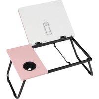 VOGREX Folding Laptop Table Stand Bed Computer Desk in Pink