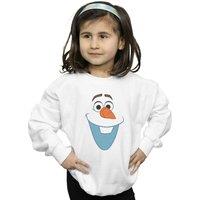 Disney Girl's Frozen Olaf Face Sweatshirt in White | Size: 3-4 Years