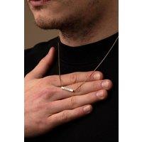 Outrage London Men's 18K Gold Horizontal Bar Pendant Snake Necklace | Size: 20 inches