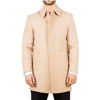 TruClothing Men's Classic Collar Wool Blend Overcoat Classic Trench Coat Winter Jacket in Beige | Size: Large