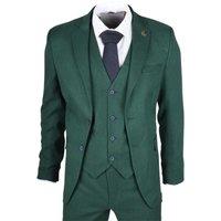 TruClothing Men's 3 Piece Tailored Fit Wedding Suit in Green | Size: 40R