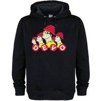Amplified Men's Colour With Dancing Letters DEVO Hoodie in Black | Size: Small