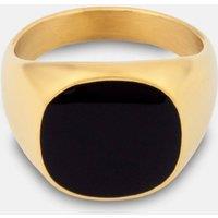 Outrage London Men's Gold 20MM Onyx Stone Signet Ring | Size: 7