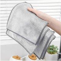 Living and Home 20/10 PCS Kitchen Steel Wire Dishcloth Set 20/30cm W in Silver | Size: 20 Pack