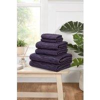 Rapport Home Safari 6 Piece Cotton Towels Bale Set Soft & Absorbent in Purple
