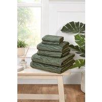 Rapport Home Safari 6 Piece Cotton Towels Bale Set Soft & Absorbent in Green