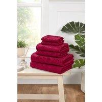 Rapport Home Versailles Jacquard 6 Piece Cotton Towels Bale Set Soft & Absorbent in Red