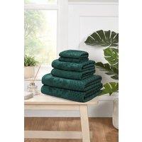 Rapport Home Versailles Jacquard 6 Piece Cotton Towels Bale Set Soft & Absorbent in Green
