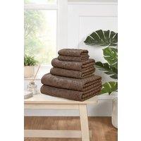 Rapport Home Versailles Jacquard 6 Piece Cotton Towels Bale Set Soft & Absorbent in Brown