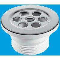 McAlpine BSW10P-F 1.5" Shower Waste: 70mm Stainless Steel Flange: Centre Pin in White