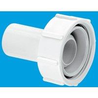 McAlpine R11 Straight Connector 1.5" loose nut x connection for 19/23mm pipe in White