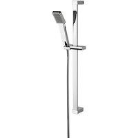 Balterley Square Slide Rail Shower Kit with Single Function Head Chrome in Silver