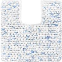 Allure Bath Fashions Marl Chunky Bobble Pedestal Toilet Mat Non Slip in Blue