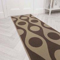 runrug Hallway Carpet Runner Rug - Soft & Comfy, 9mm - 'Pop' in Brown | Size: 60 cm x 180 cm