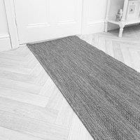 runrug Carpet Runner Rug - Indoor/Outdoor, Reversible, 2mm - 'Stripes' in Grey | Size: 60 cm x 150 cm