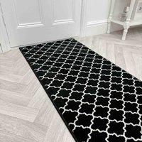 runrug Hallway Carpet Runner Rug - Soft & Comfy, 9mm -'Avanti' in Black | Size: 60 cm x 150 cm