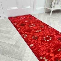 runrug Hallway Carpet Runner Rug - Soft & Comfy, 9mm -'Andes' in Red | Size: 60 cm x 150 cm
