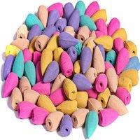 Tanness 100 PCS Backflow Incense Cones - 10 Mixed Natural Scents | Size: 100 Pieces