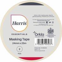 Harris Essentials 24mm Masking Tape Pack of 2 in Cream