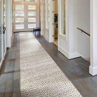 runrug Carpet Runner Rug - Indoor/Outdoor, Reversible, 2mm - 'Sauvignon' in Cream | Size: 60 cm x 150 cm