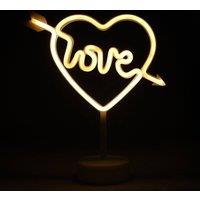 simpa LED Novelty Neon Love Heart Light in Warm White
