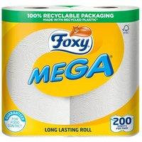 Foxy Mega Kitchen Roll Pack of 2 in White