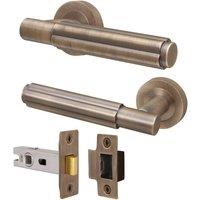 AFIT Antique Brass Door Handle Latch Set Internal Door Handle Latch 1 Pack in Bronze | Size: 150mm x 150mm