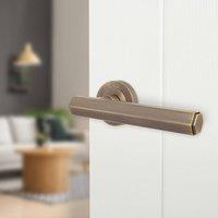 AFIT Antique Brass Fire Door Handle Internal Lever On Rose 1 Pack in Bronze | Size: 150mm x 150mm