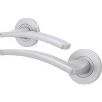 AFIT Satin Fire Door Handle Satin Chrome Internal Lever On Rose 1 Pack in Silver | Size: 150mm x 150mm