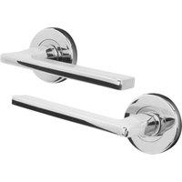 AFIT Chrome Fire Door Handle Polished Chrome Internal Lever On Rose 1 Pack in Silver | Size: 150mm x 150mm